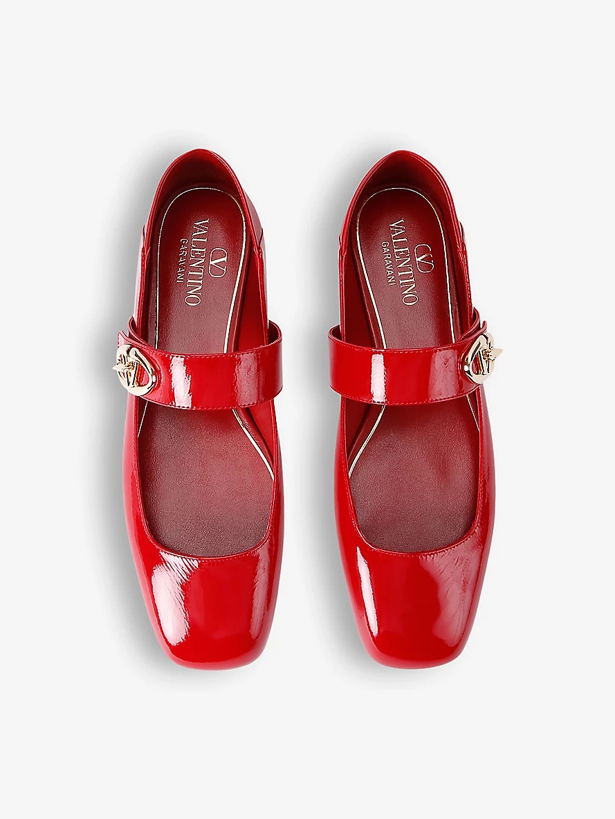 VLogo Locker leather Mary Jane flats - 2