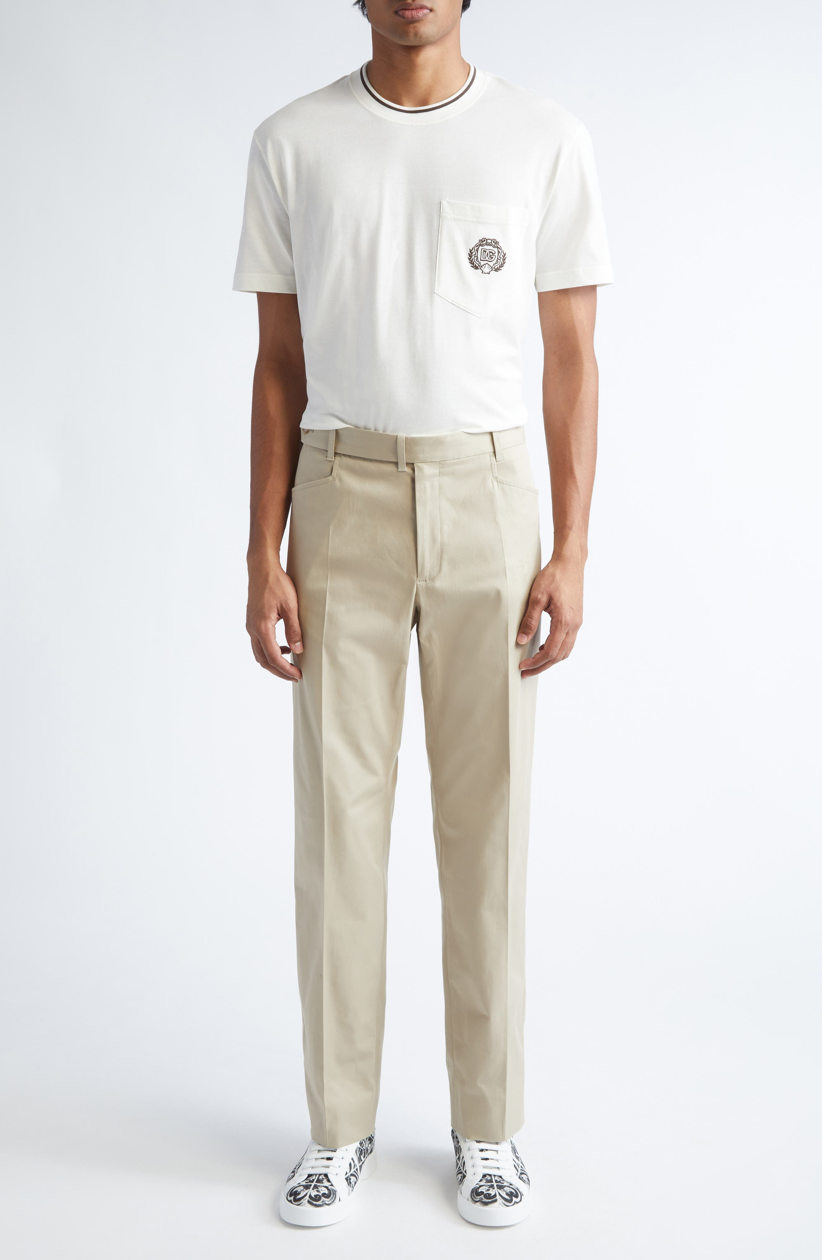 Dolce&Gabbana Embroidered Pocket T-Shirt in W0001 at Nordstrom - 2