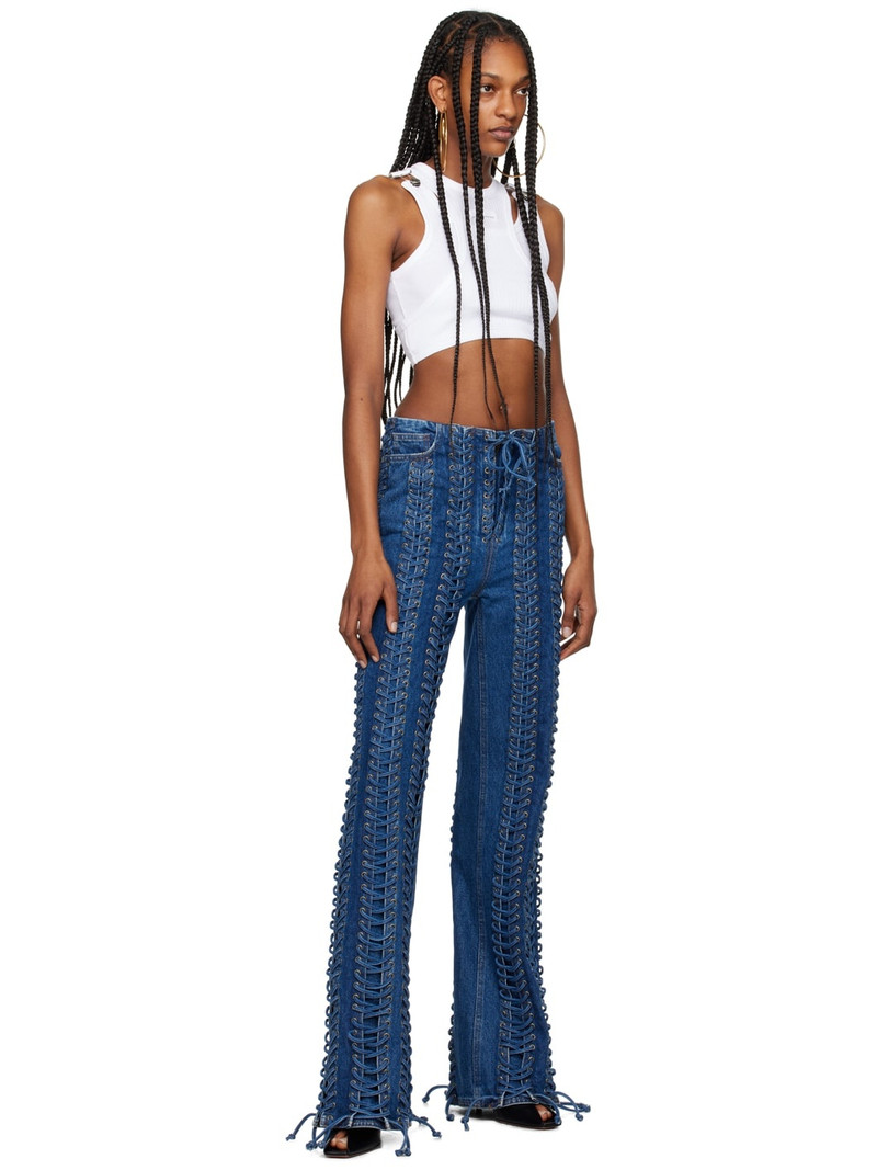 Jean Paul Gaultier White 'The Strapped Crop' Tank Top outlook