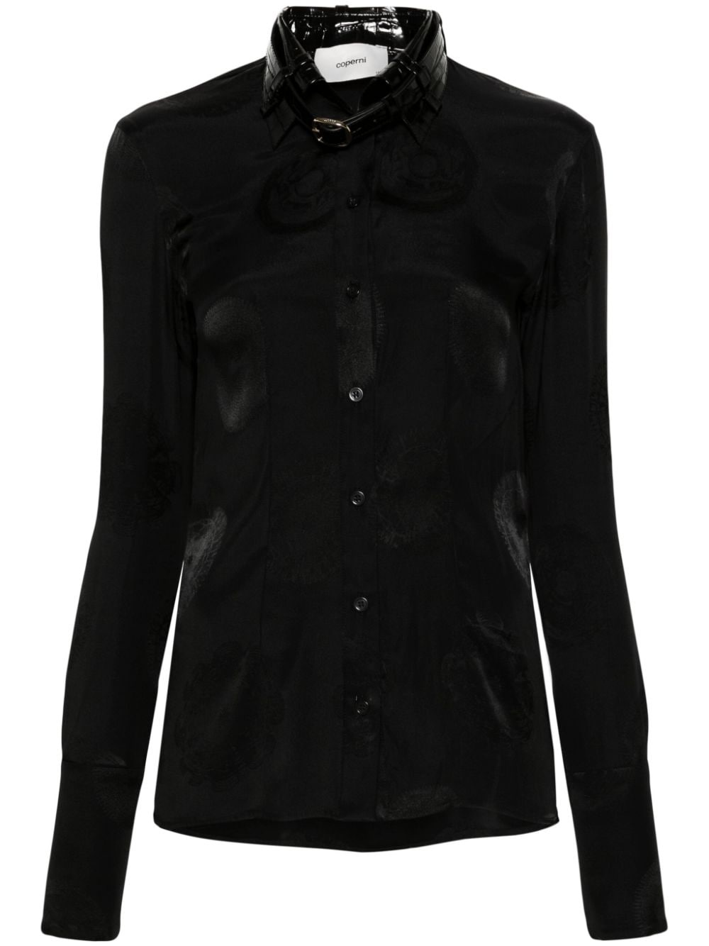 belted-collar shirt - 1