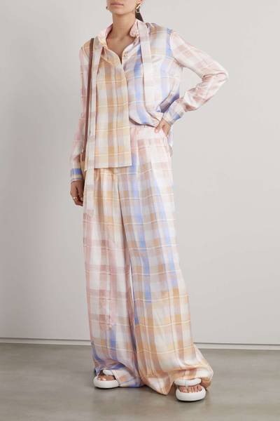 Zimmermann Dancer checked silk wide-leg pants outlook