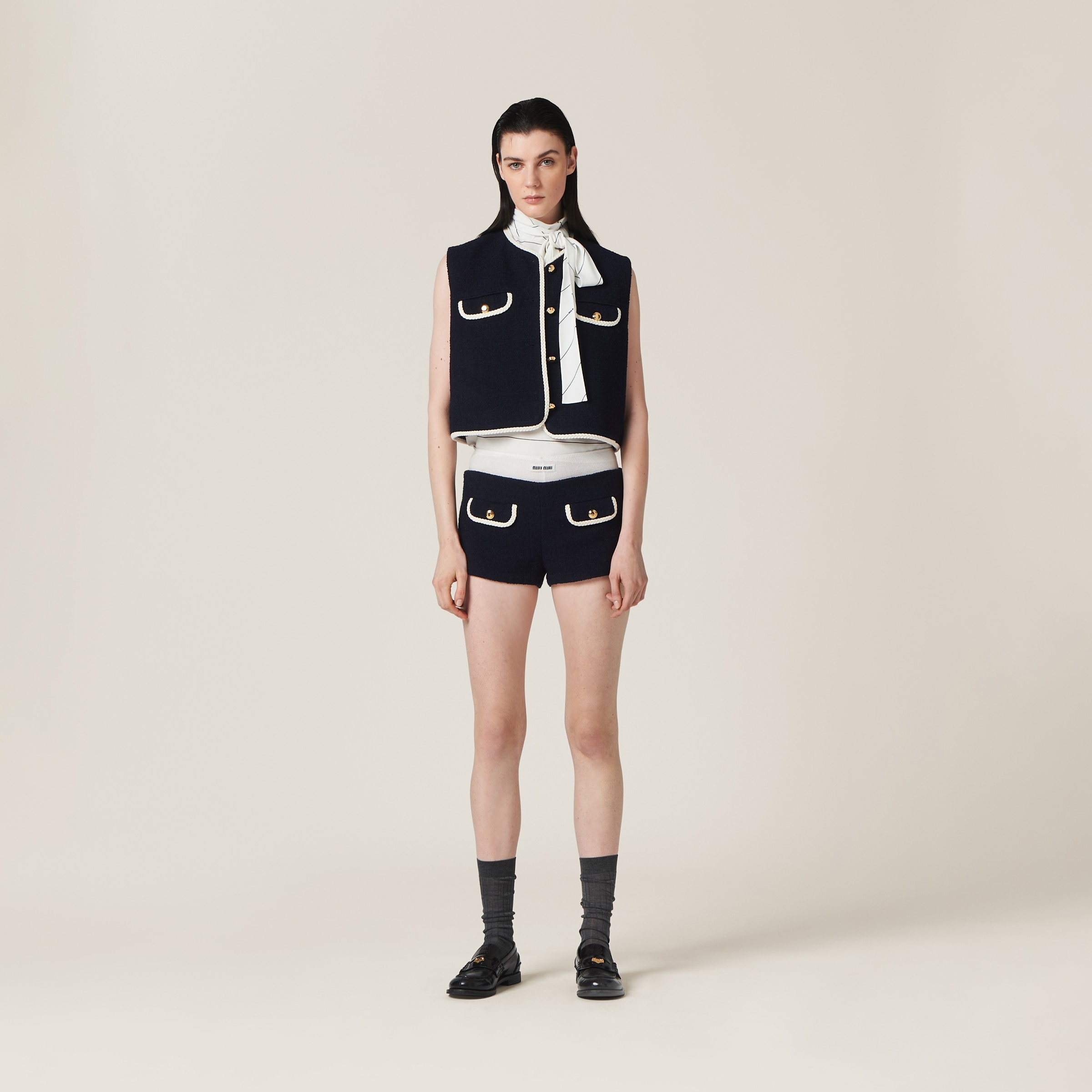 ショートパンツ MiuMiu | Tweed miniskirt MG2157_13RL_F0008_S_OOO 送料無料》 MIU MIU Tweed shorts