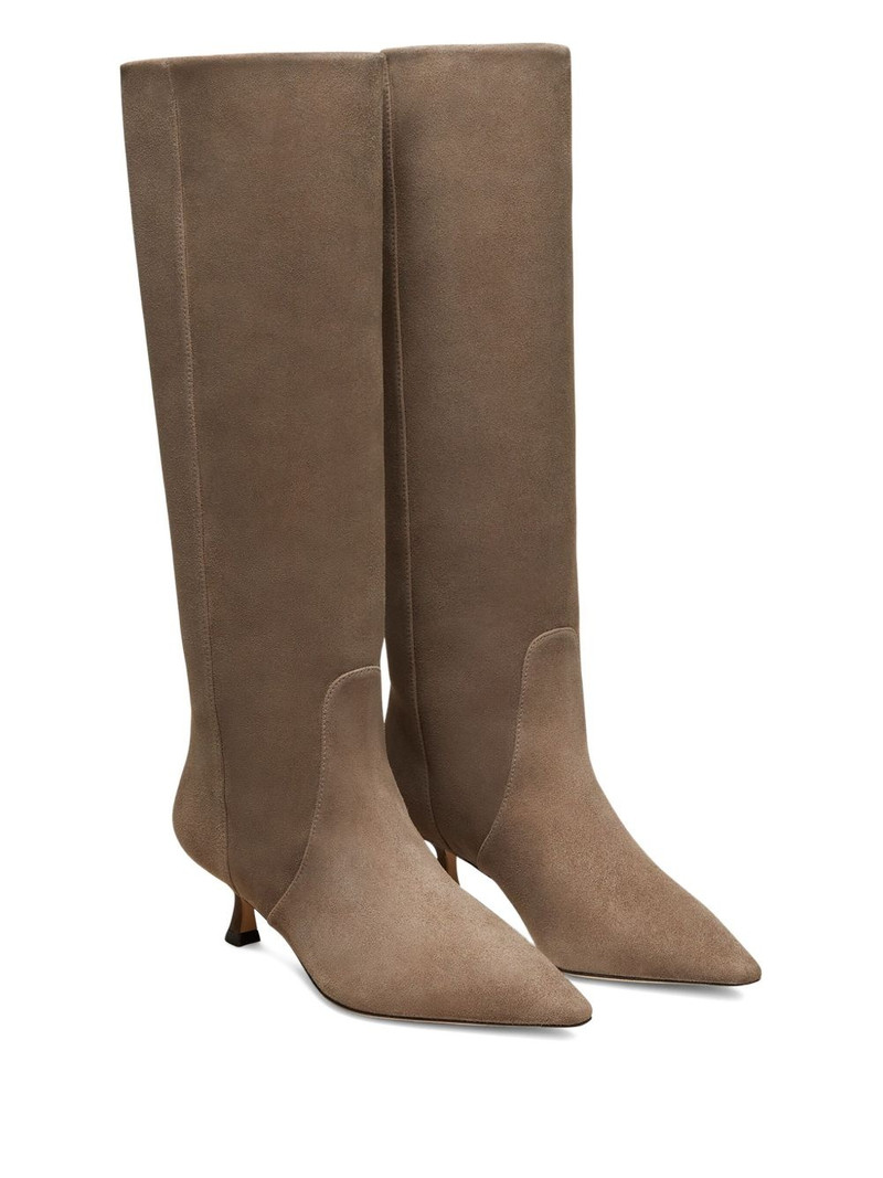 Stuart Weitzman 50mm Naomi suede pointed-toe knee-high boots outlook