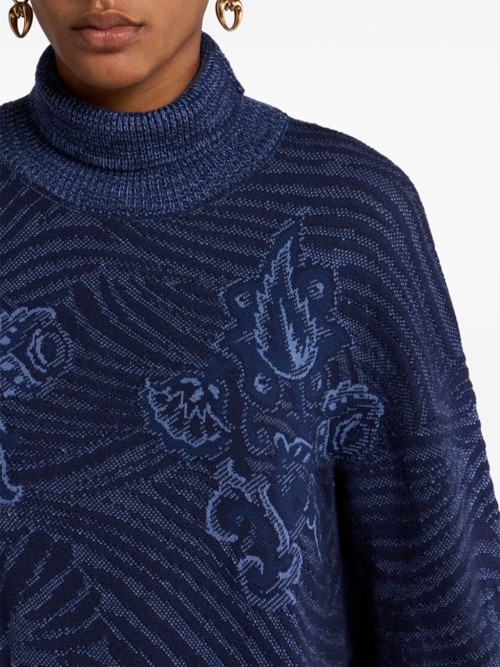 jacquard turtleneck sweater - 4