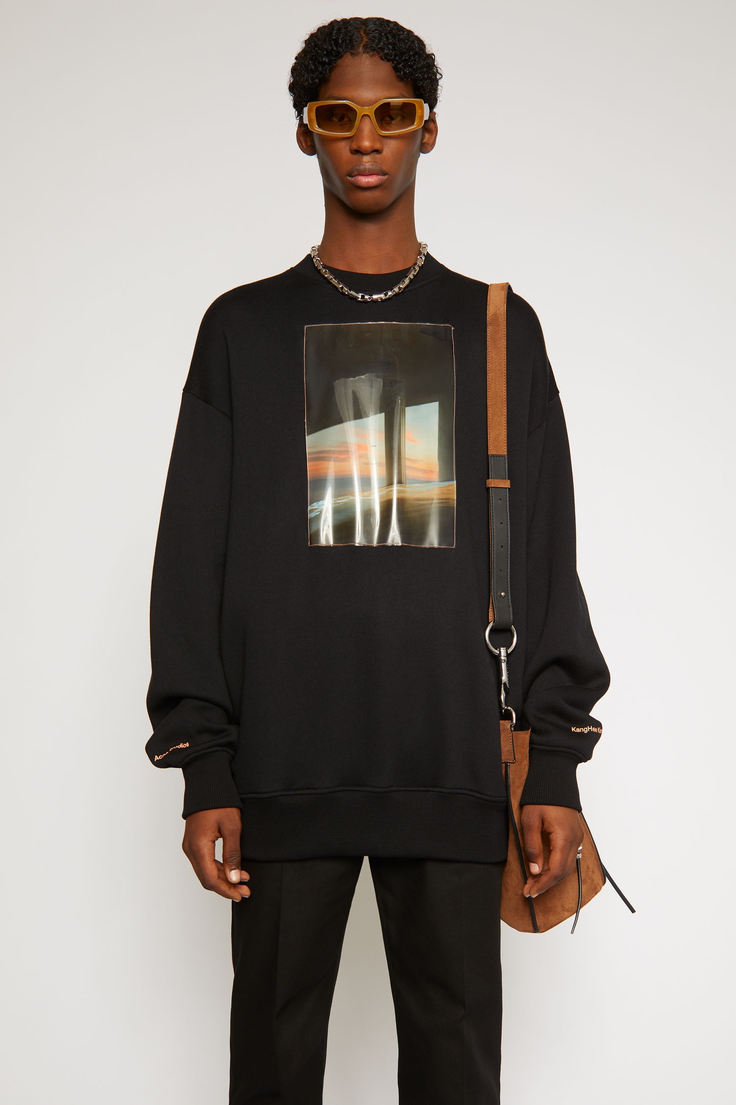 Landscape print sweatshirt black - 2