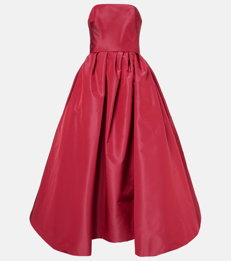 Strapless belted silk cocktail dress - 1