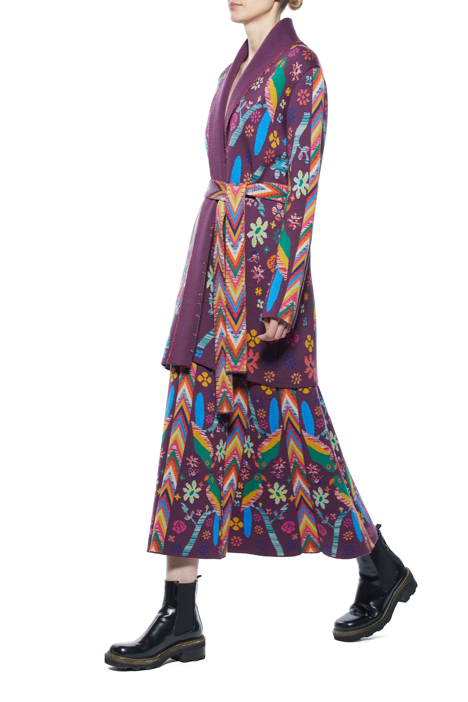 Margot Cardigan in Multi Stitch Wool - 5