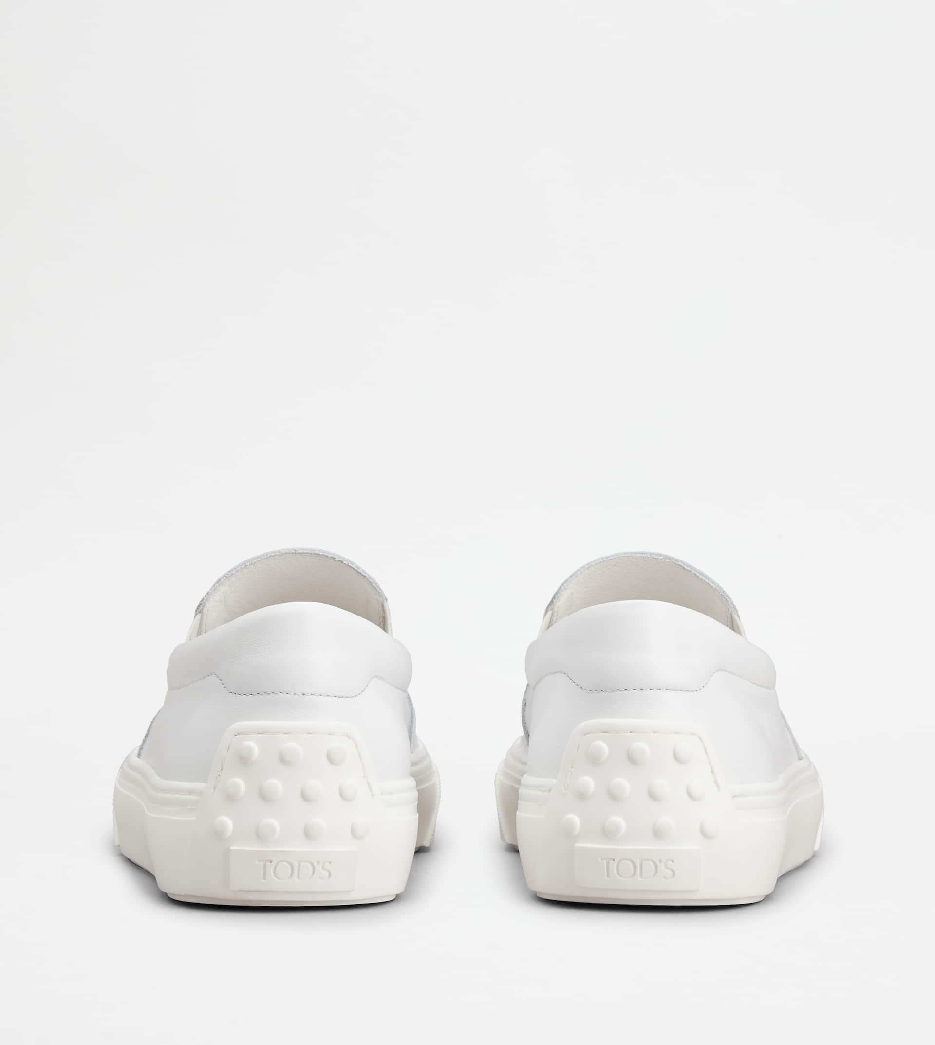 SLIP-ONS IN LEATHER - WHITE - 2
