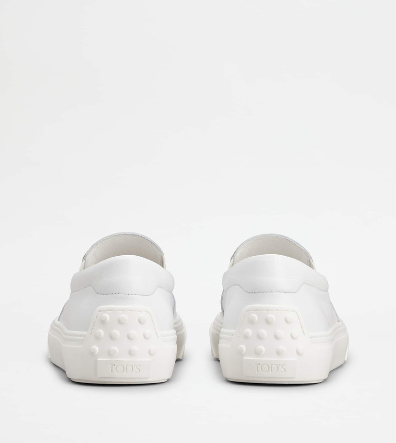 Tod's SLIP-ONS IN LEATHER - WHITE outlook
