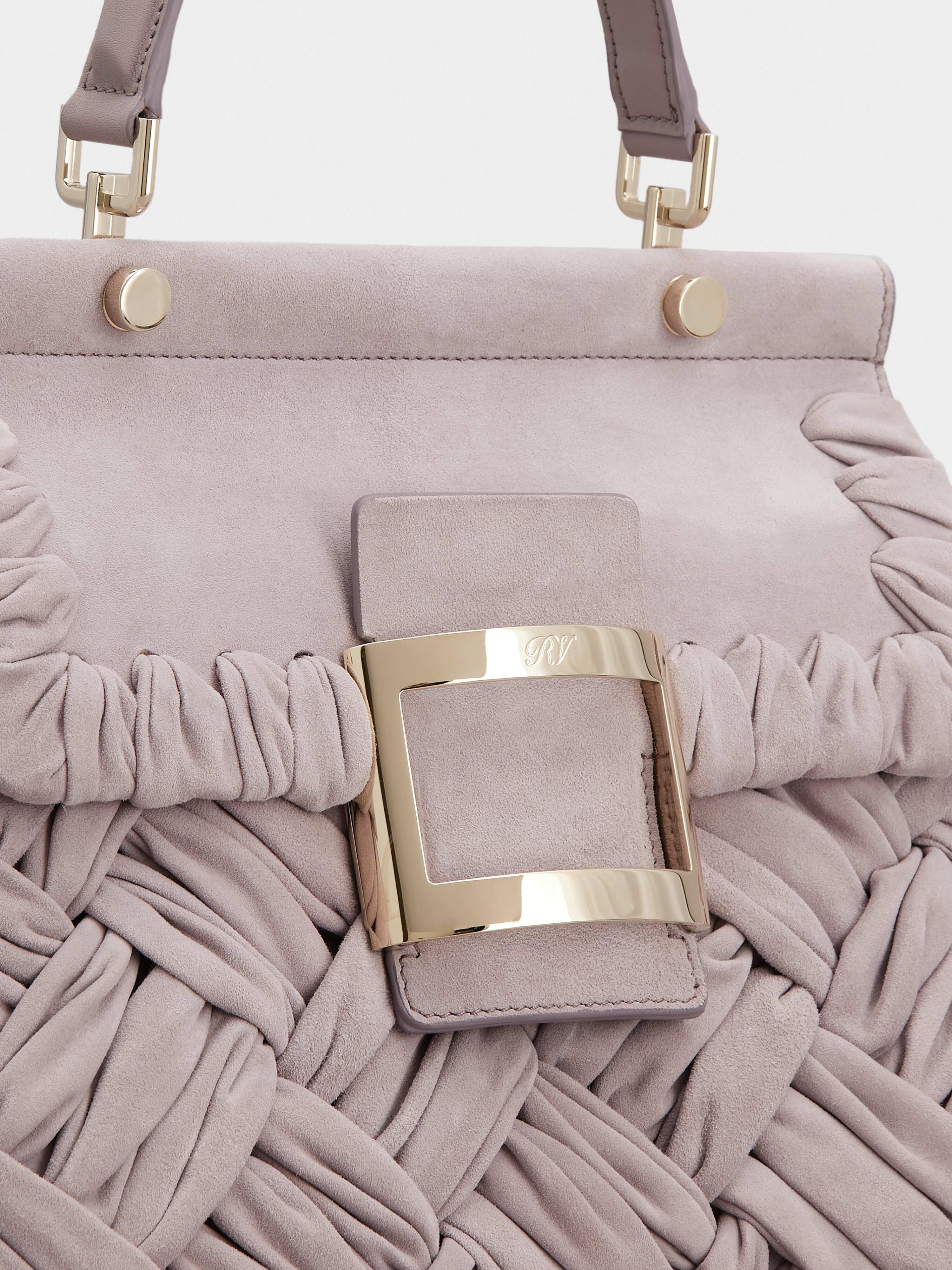 Viv' Cabas Foulard Metal Buckle Bag in Suede - 8