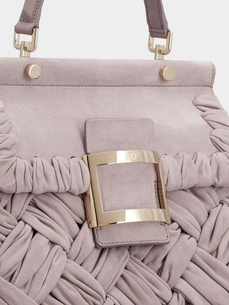 Viv' Cabas Foulard Metal Buckle Bag in Suede 8