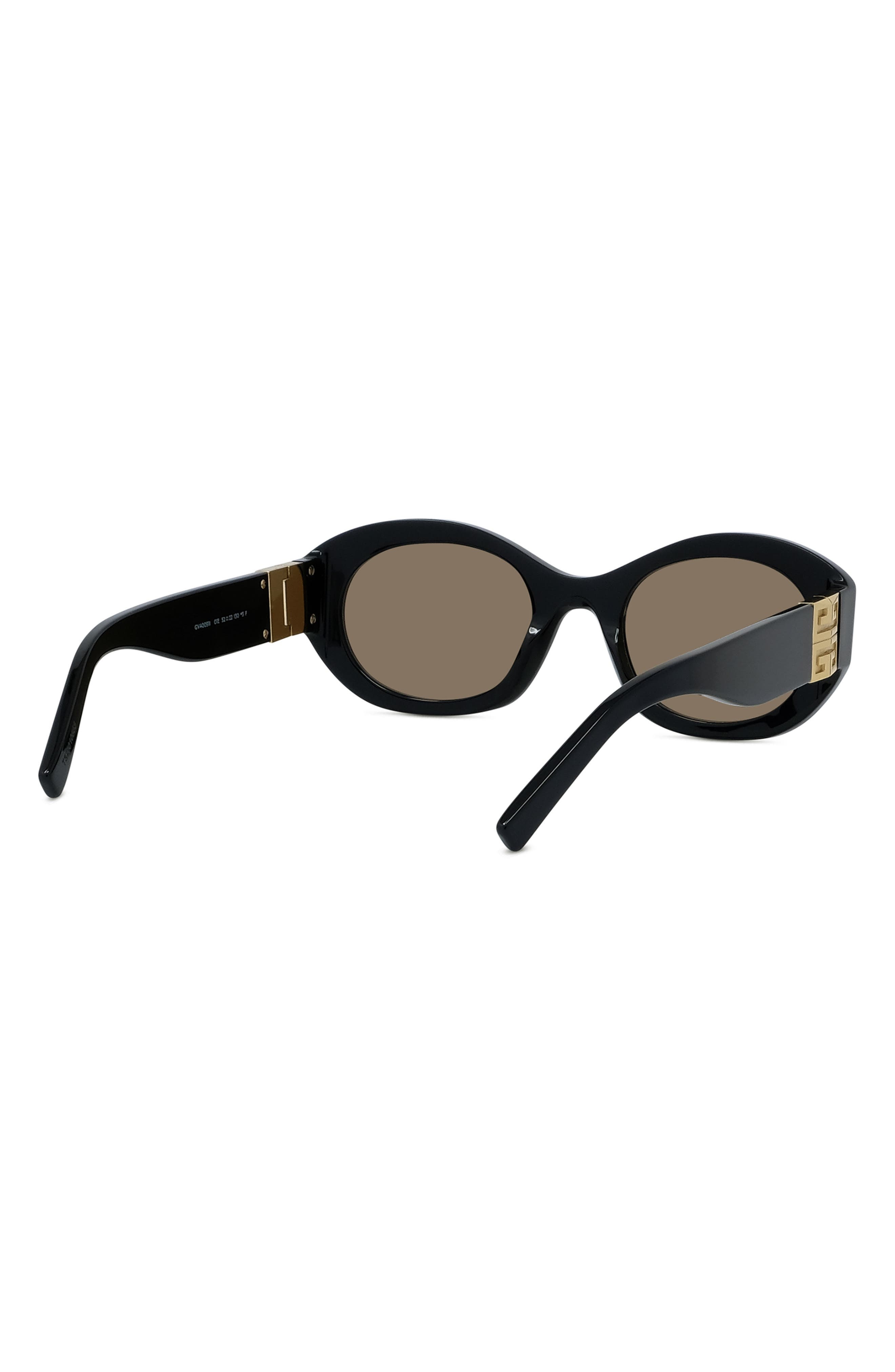 Givenchy 4G Oval Sunglasses in Shiny Black /Brown at Nordstrom - 4
