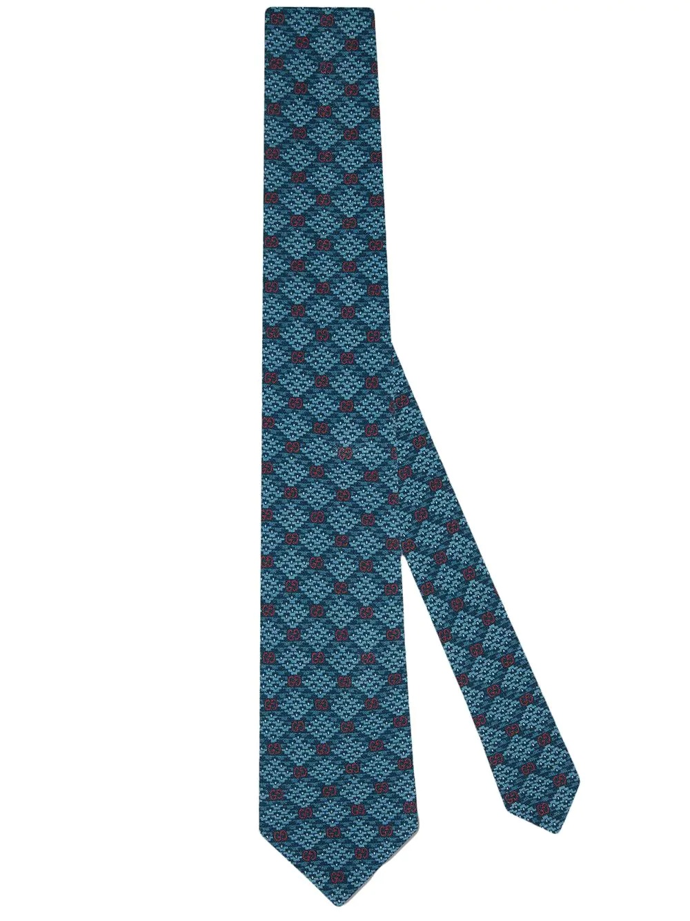 GG check-pattern organic-wool tie - 1