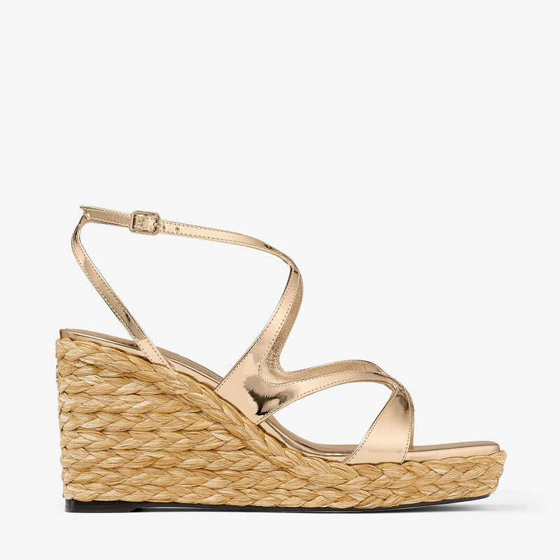 Ayla 85 Gold Metallic Leather Wedge - 1