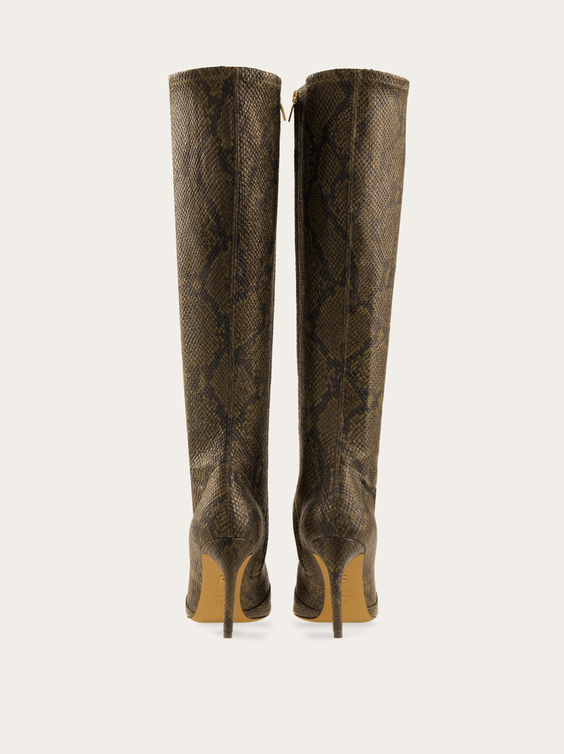 FERRAGAMO Knee high boot with curved heel outlook