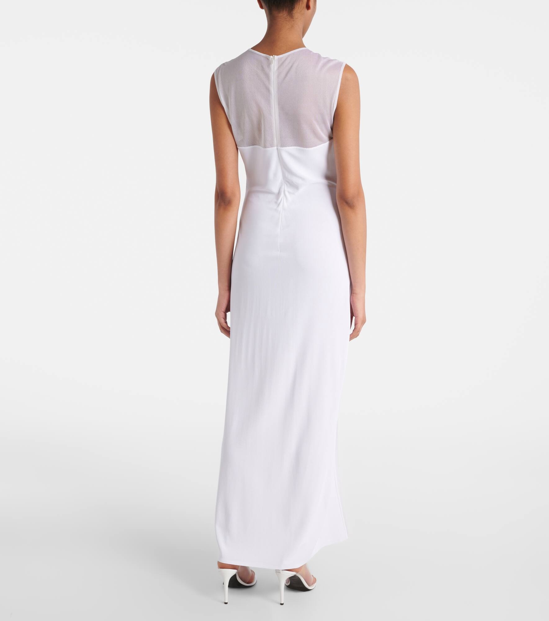 Mesh-trimmed maxi dress - 3