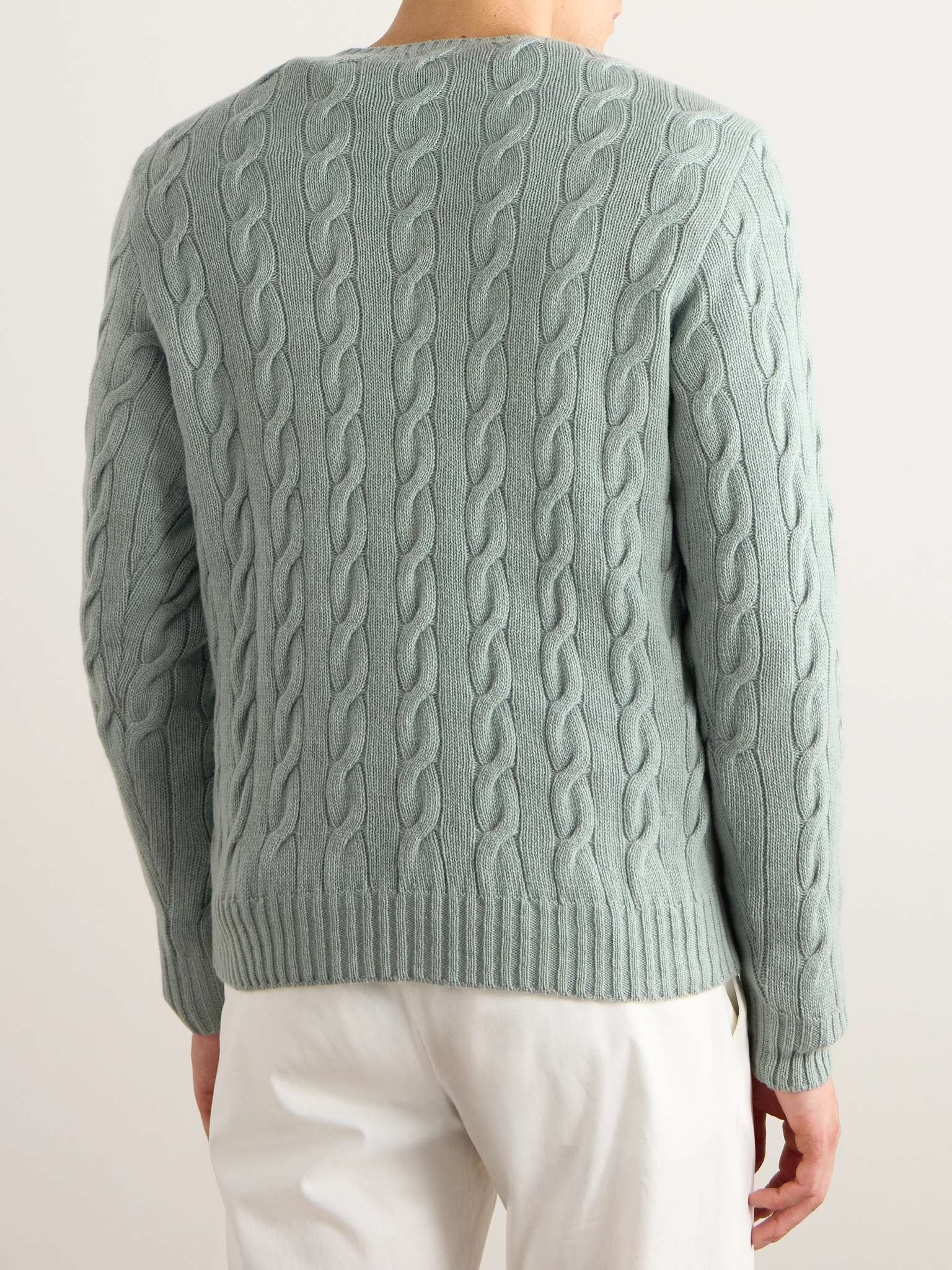 Slim-Fit Cable-Knit Cashmere Sweater - 4