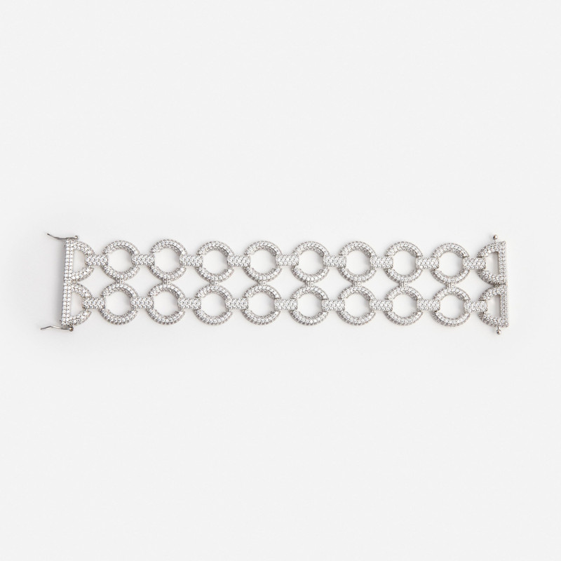 self-portrait Double Crystal Link Bracelet outlook