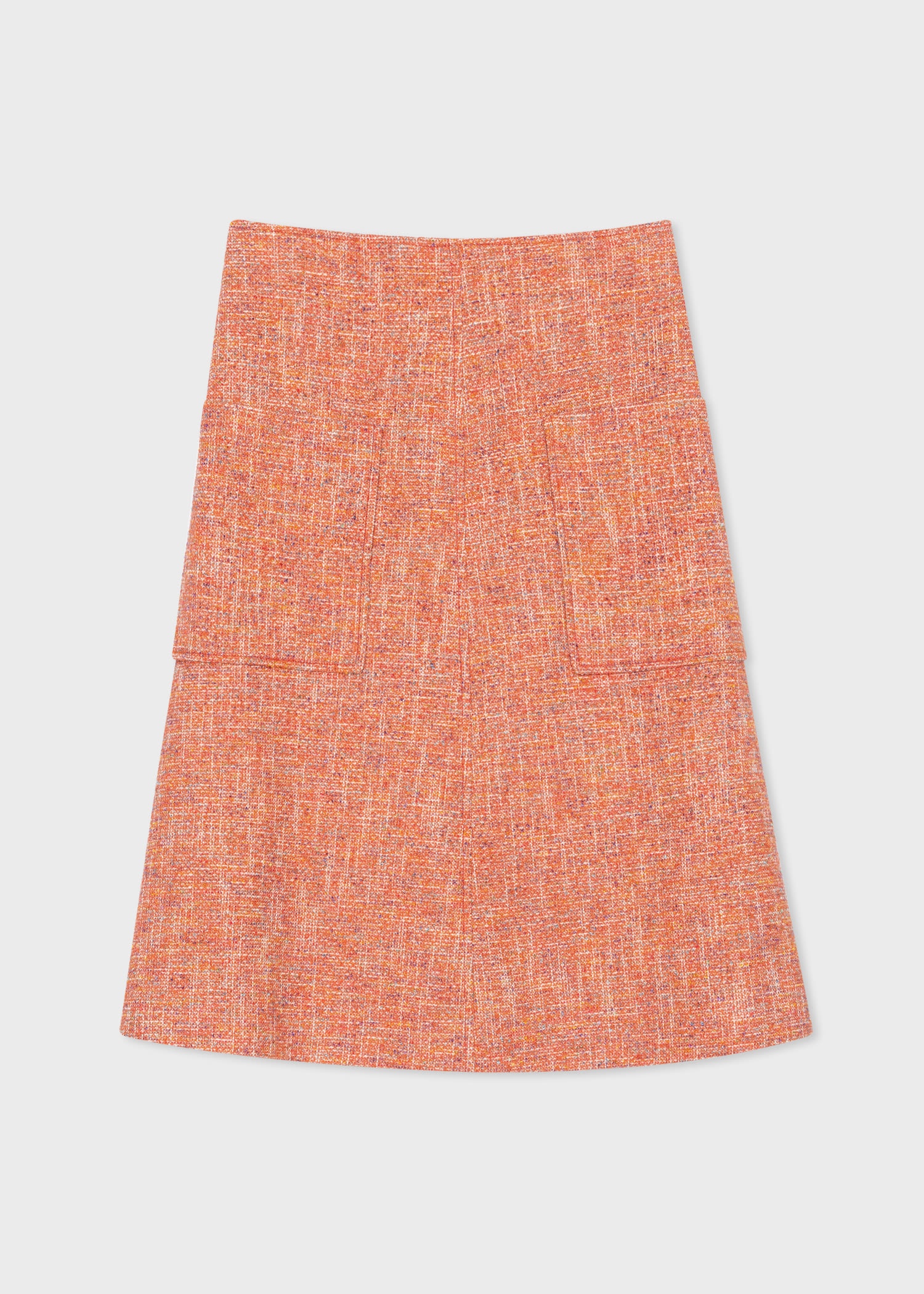 Orange Tweed A-Line Skirt - 1
