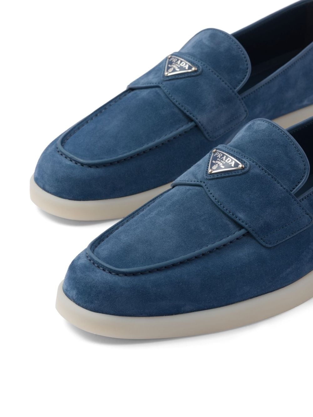 logo-plaque suede loafers - 6