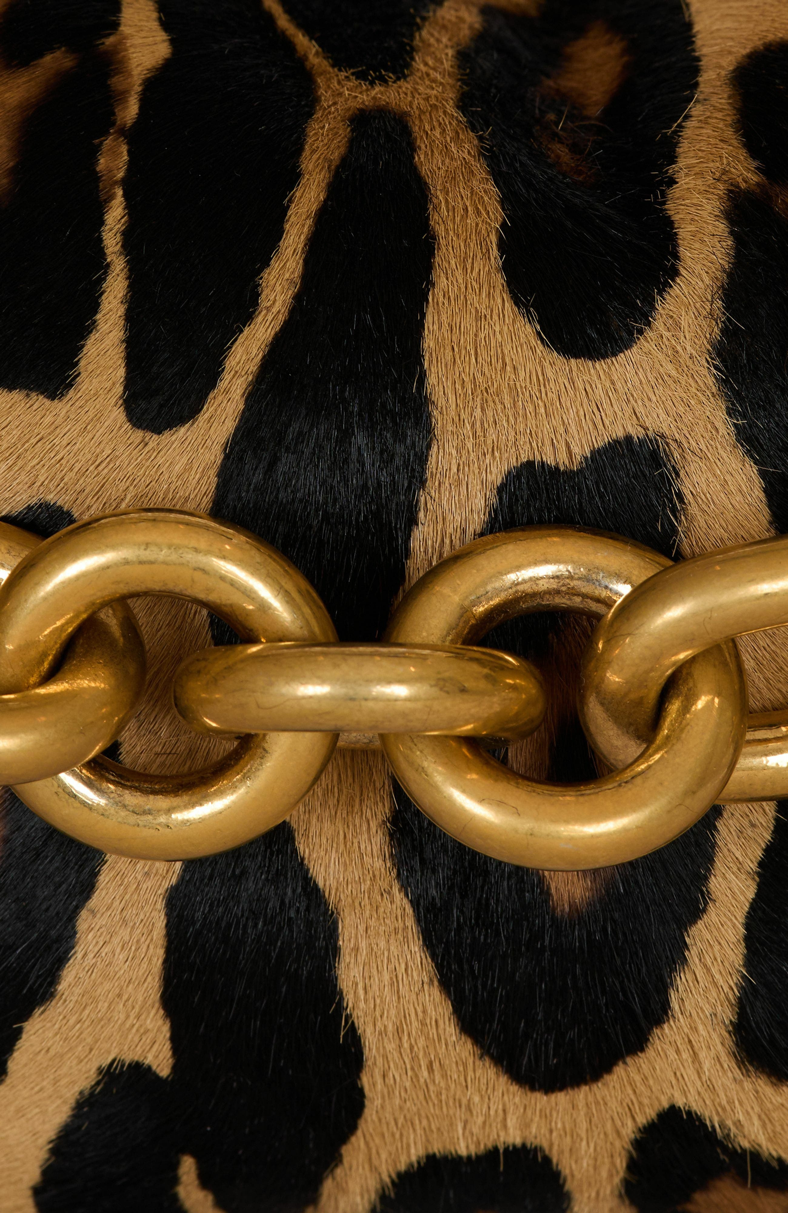 Balmain Sync Medium leopard print leather bag in Brown at Nordstrom - 7