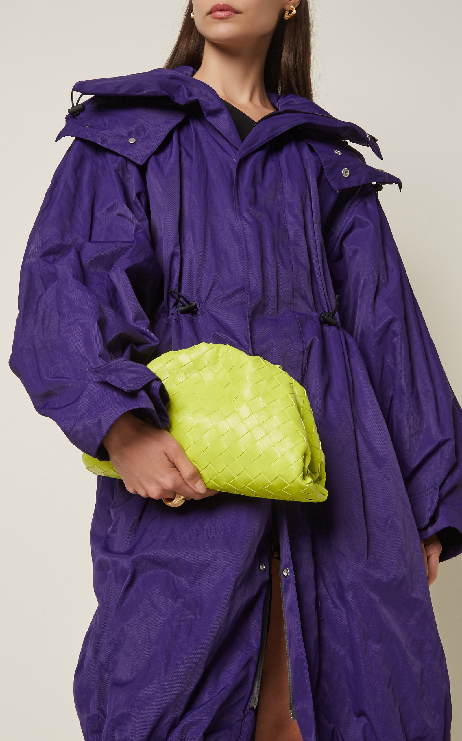 The Teen Pouch Intrecciato Leather Clutch lime green - 2