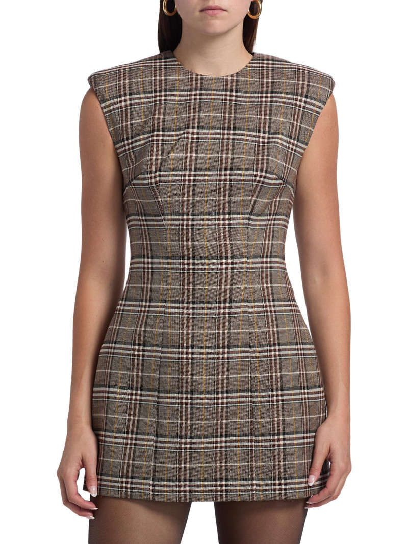 Women's Wolverton Plaid Minidress - Brown Multi 3