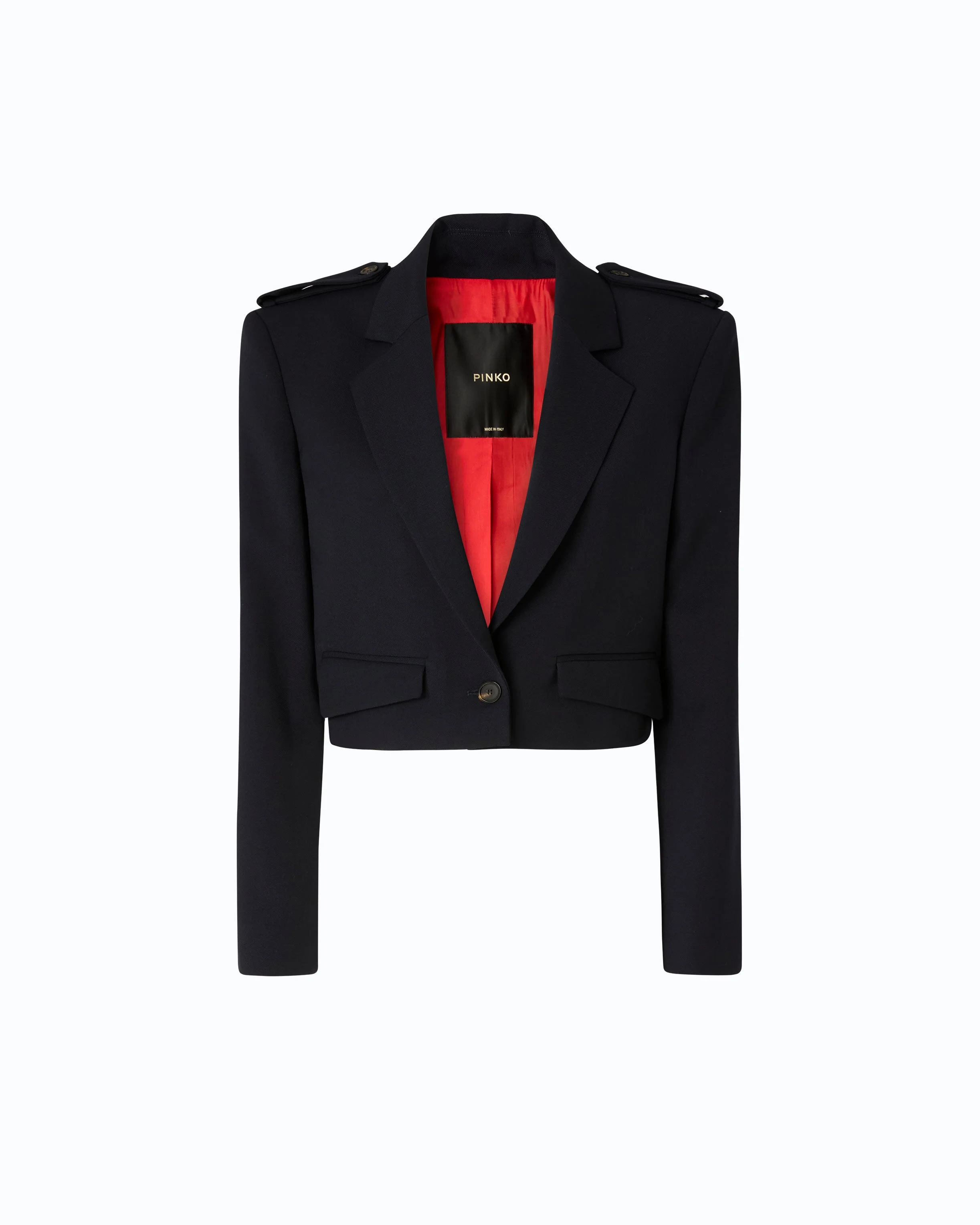CROPPED JACKET WITH EPAULETTES - 1