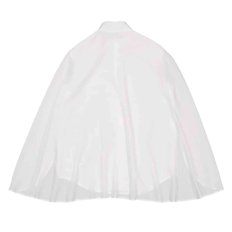 Burberry Ladies White Lyocell Cape Detail Shirt - 2