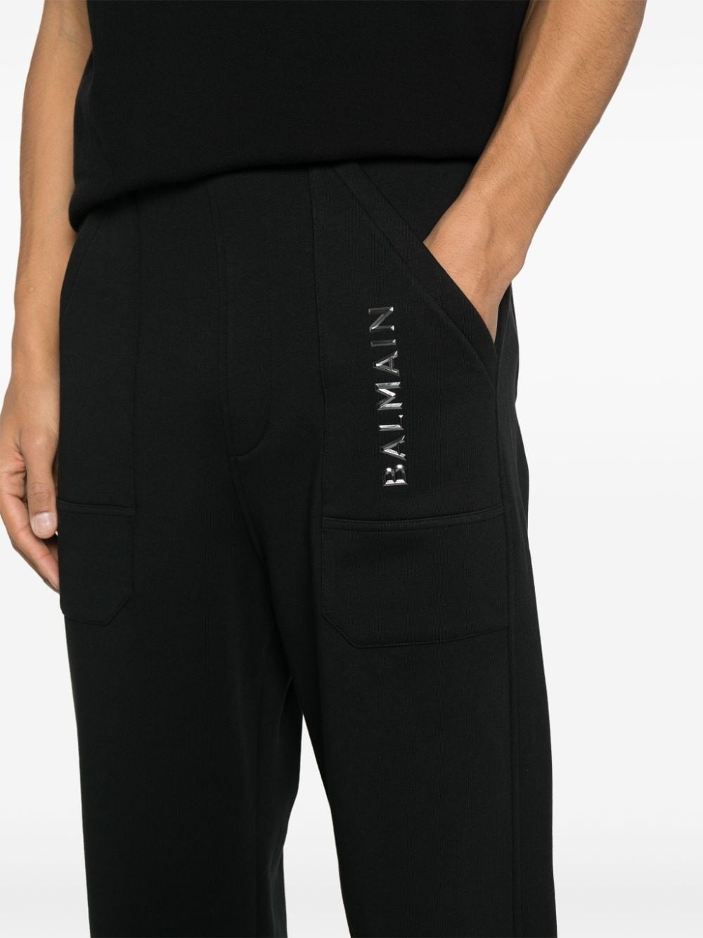 wide-leg cotton track pants - 5