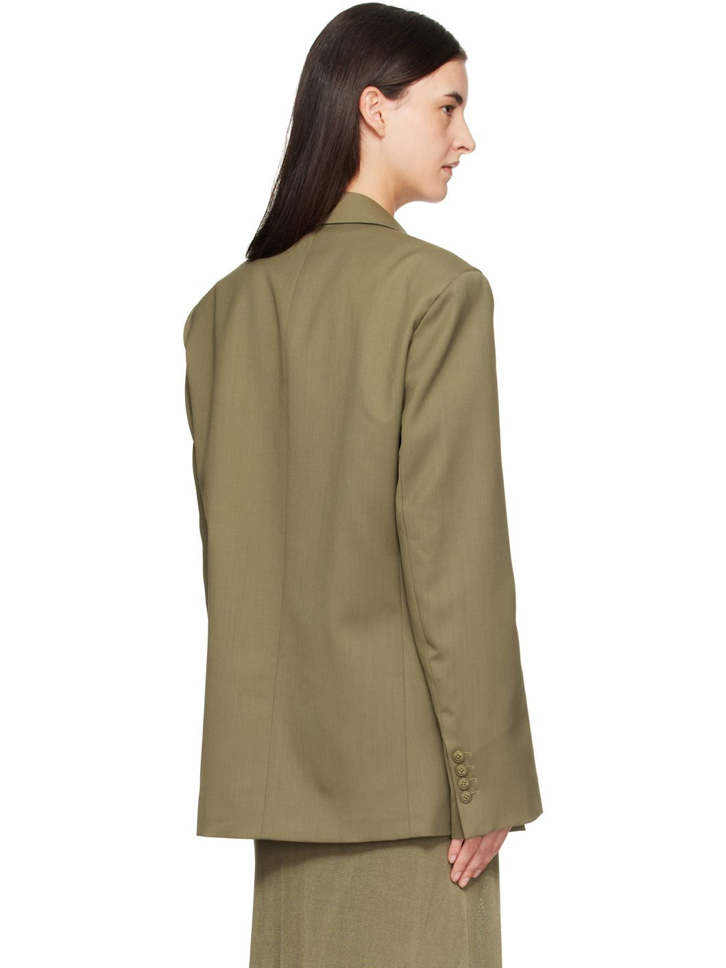 Khaki Newark Double Breasted Blazer - 3