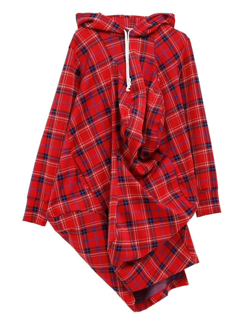 plaid-pattern hoodie 1