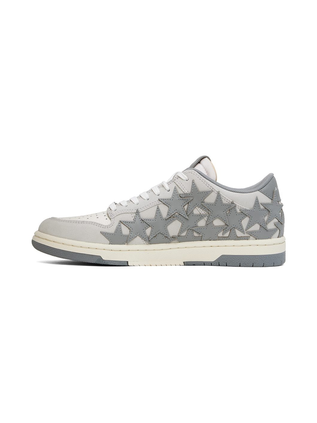 Gray & White Stars Low Sneakers - 3