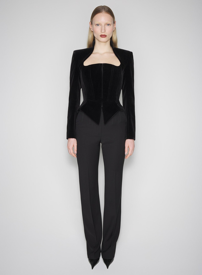 MUGLER black velvet corseted jacket outlook