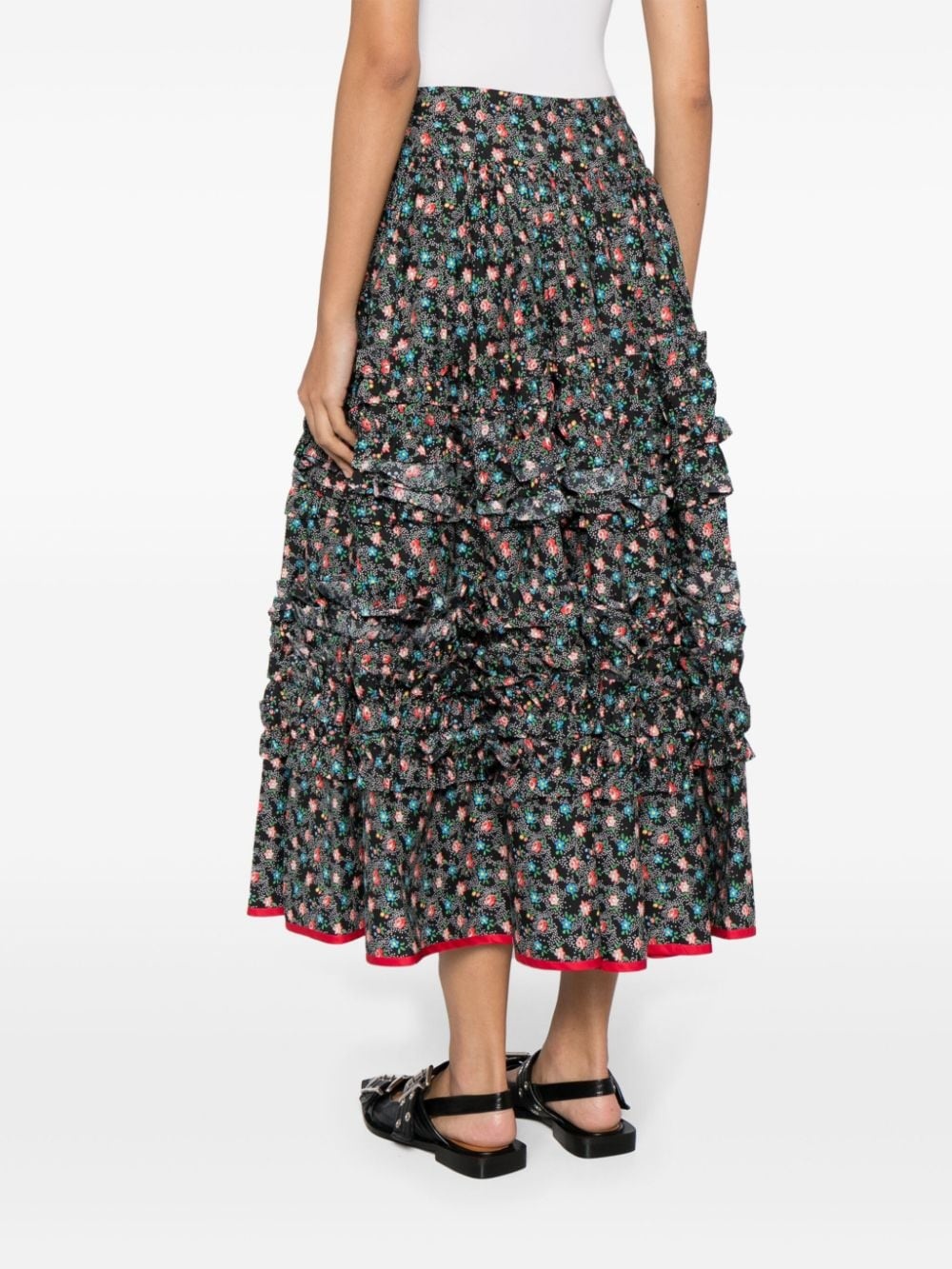 floral-print midi skirt - 4