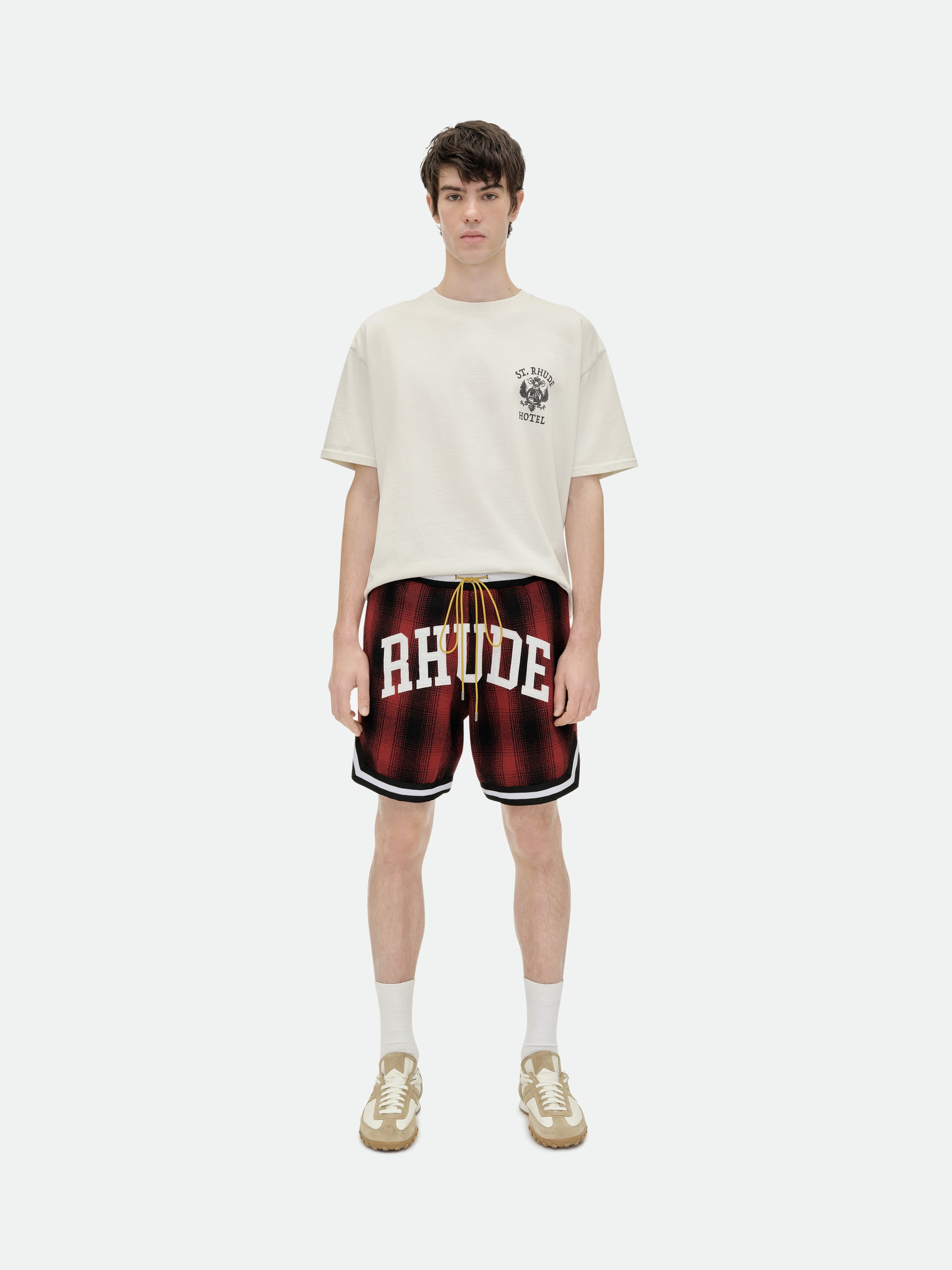 FLANNEL RHUDE COLLEGIATE COURT LOGO SHORT - 2