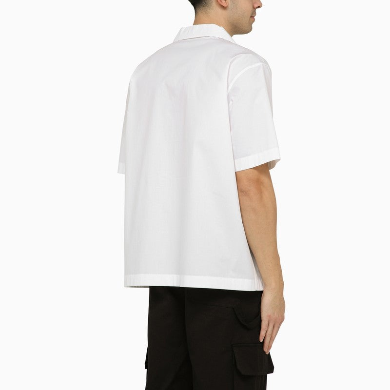 Valentino White Bowling Shirt With V Inlay Men - 3