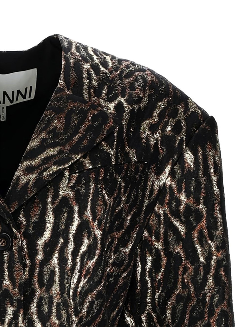 GANNI animal-print blazer outlook