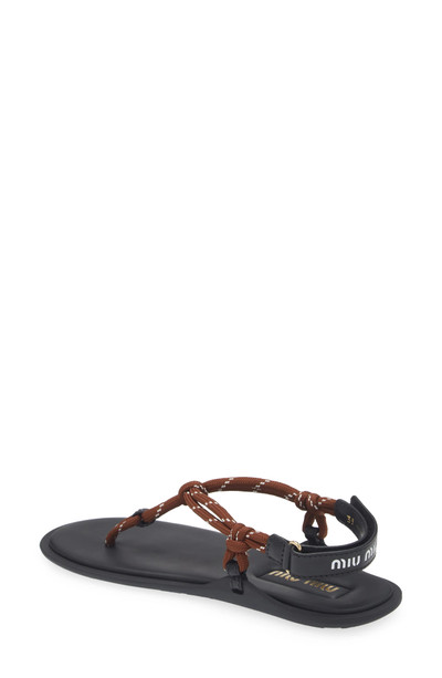 Miu Miu Riviere Cord & Leather Sandal outlook