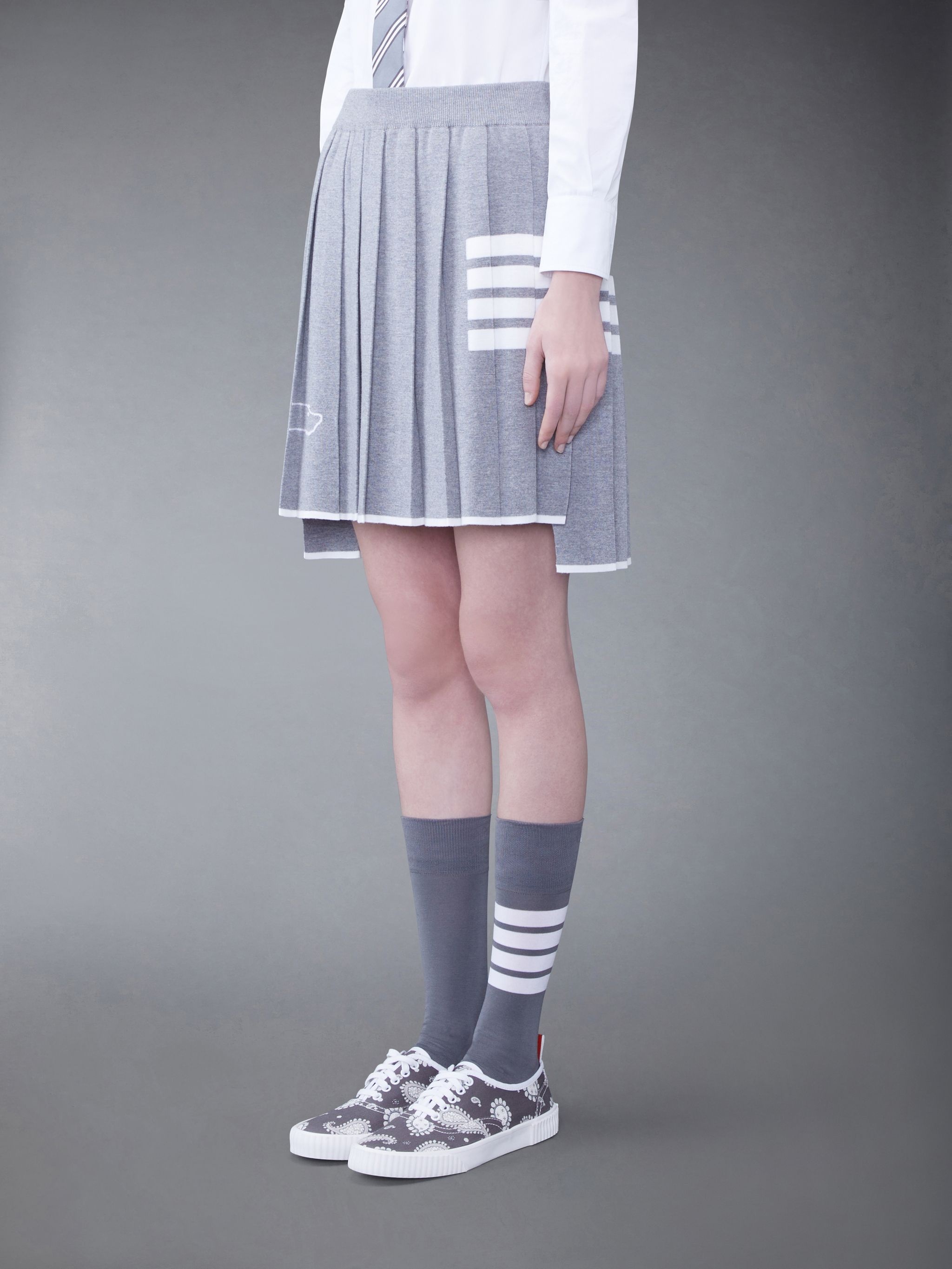 Merino Hector 4-Bar Pleated Mini Skirt - 2