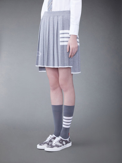 Thom Browne Merino Hector 4-Bar Pleated Mini Skirt outlook