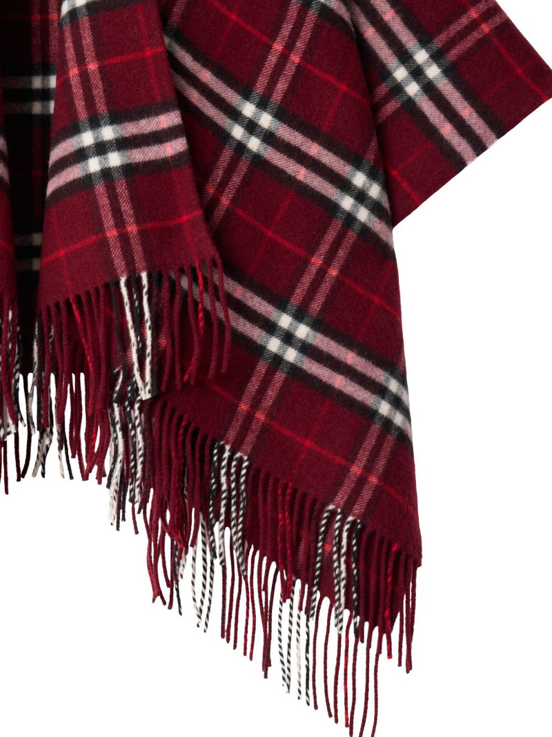 Burberry checked fringed cape outlook