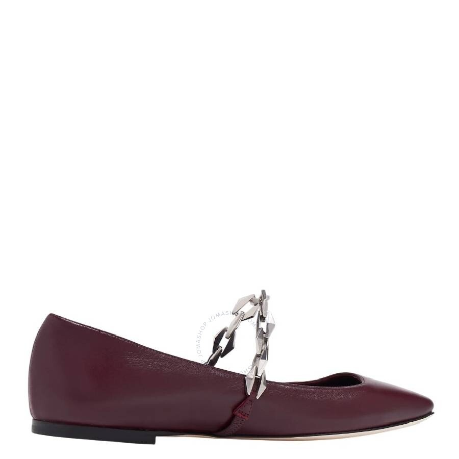 Jimmy Choo Diamond Tilda Square-Toe Leather Flats - 2
