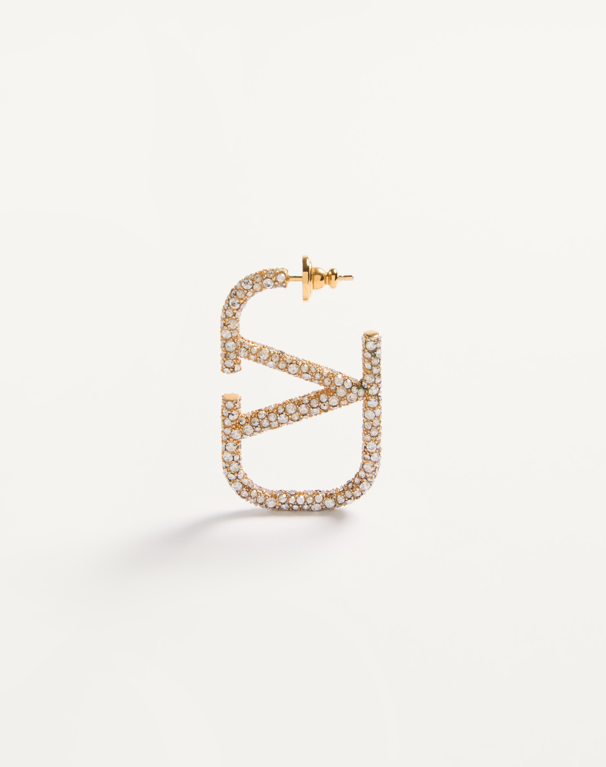 VLOGO SIGNATURE EARRINGS IN METAL AND SWAROVSKI® CRYSTALS. - 2