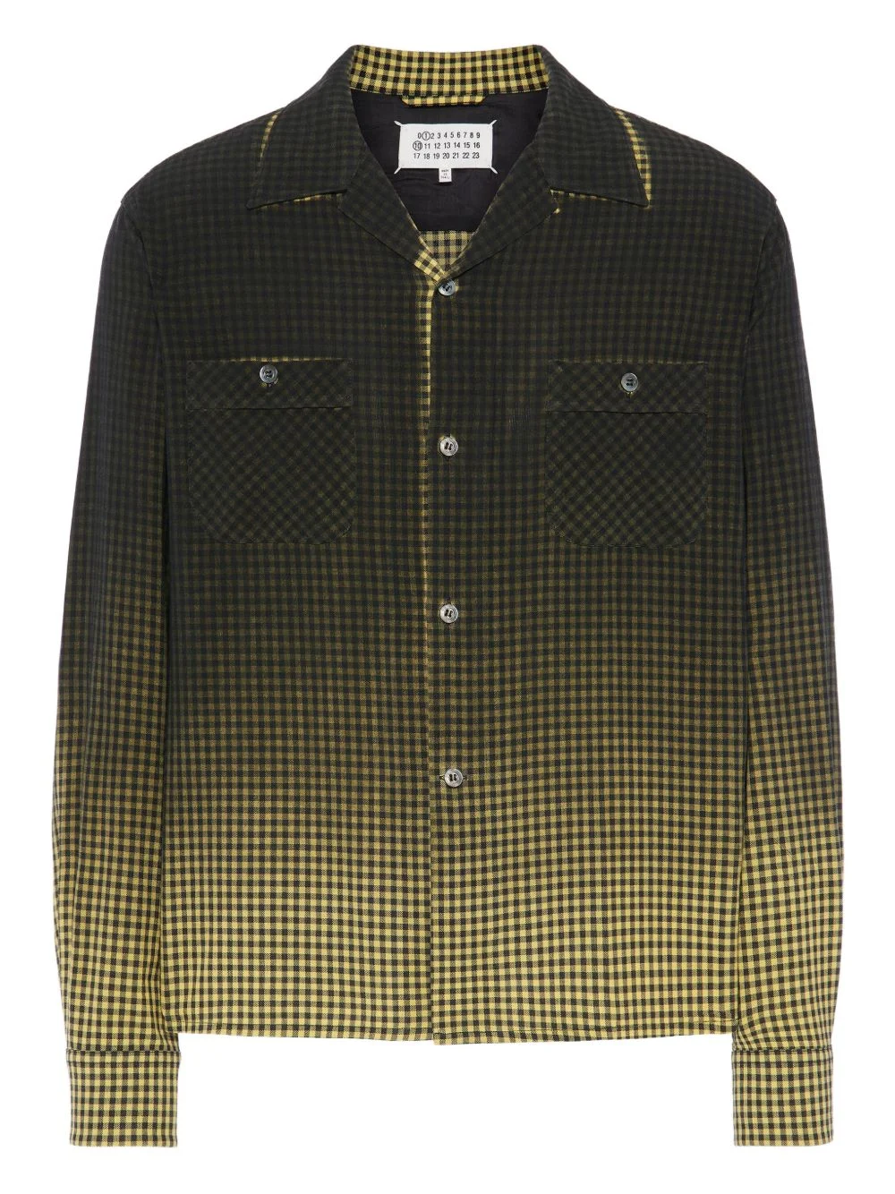 chequered-pattern long-sleeved shirt - 1