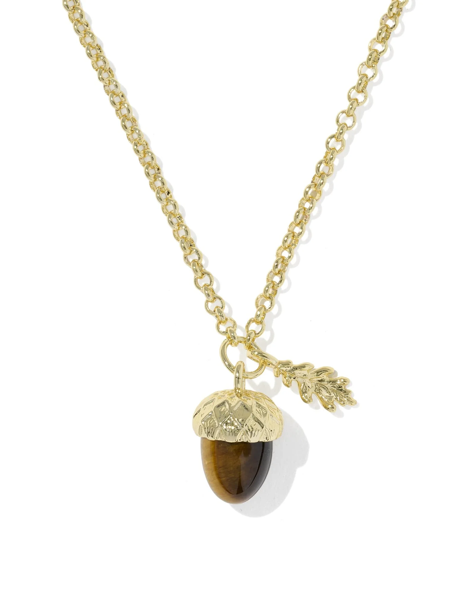 Acorn Gold Short Pendant Necklace - 1