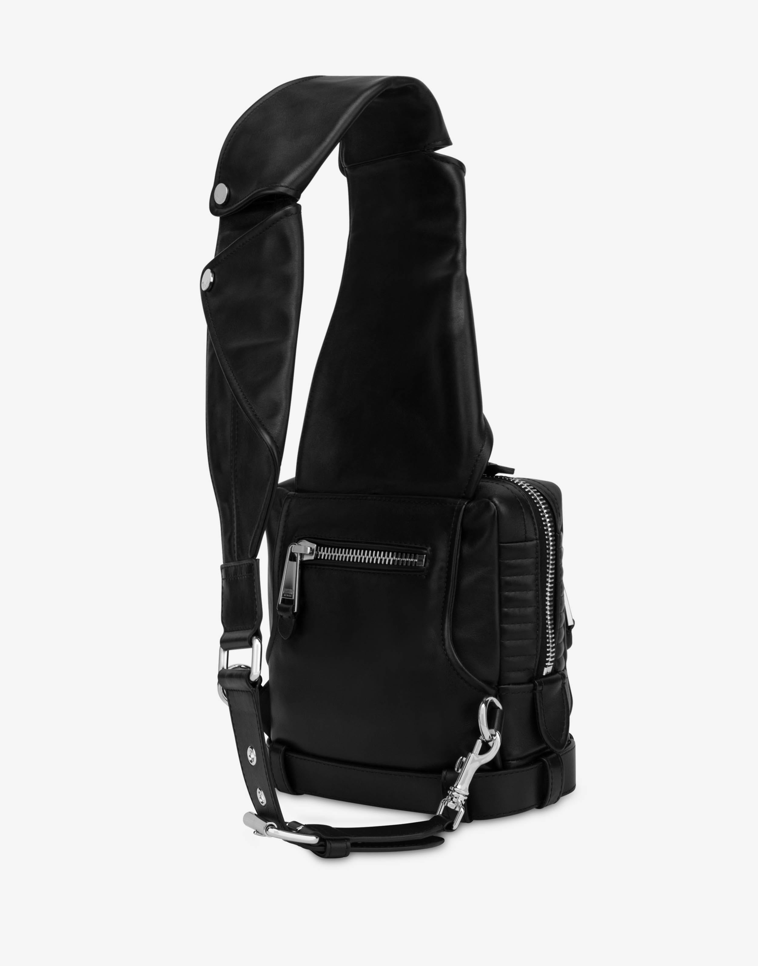 BIKER-STYLE CALFSKIN SHOULDER BAG - 2