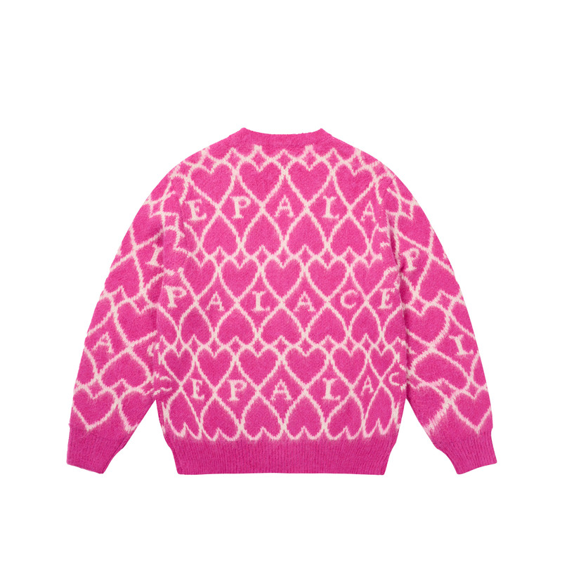 PALACE HAIRY HEART KNIT PINK outlook