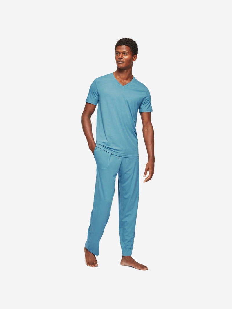 Men's Lounge Trousers Basel Micro Modal Stretch Harbour Blue - 3