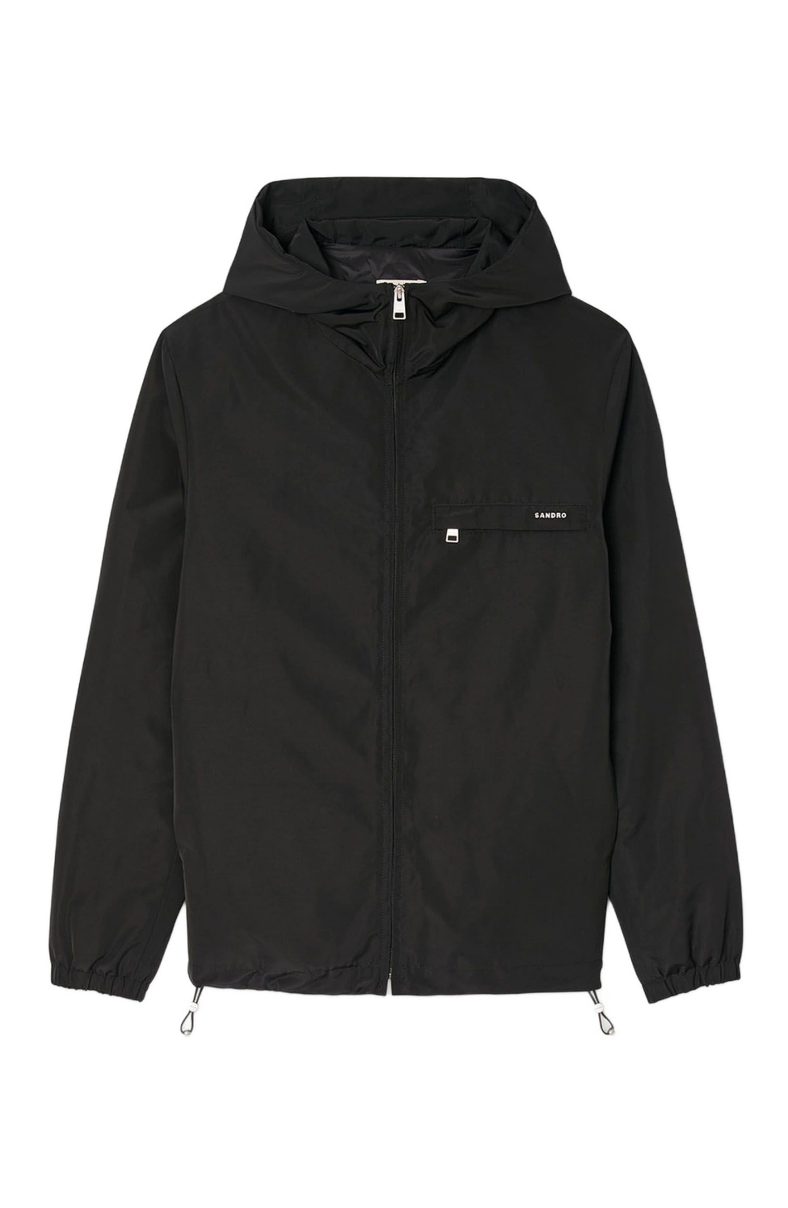 SANDRO Nylon windbreaker in Black at Nordstrom - 5